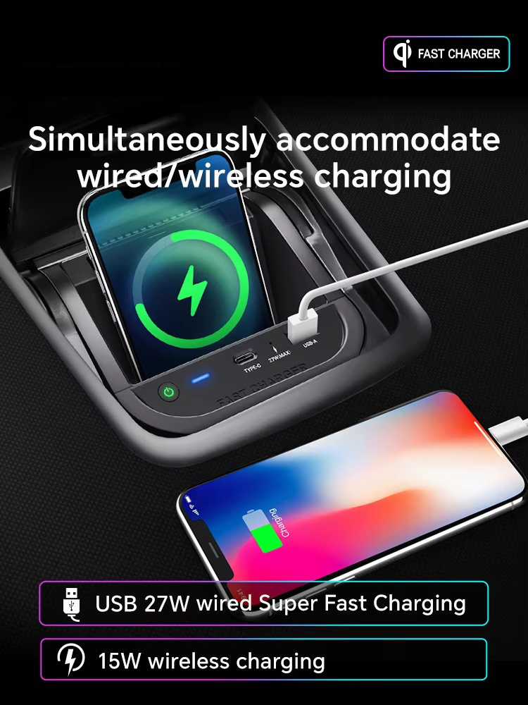 Wireless Phone Charger Pad - 15 واط سيارة تشى شاحن لاسلكي