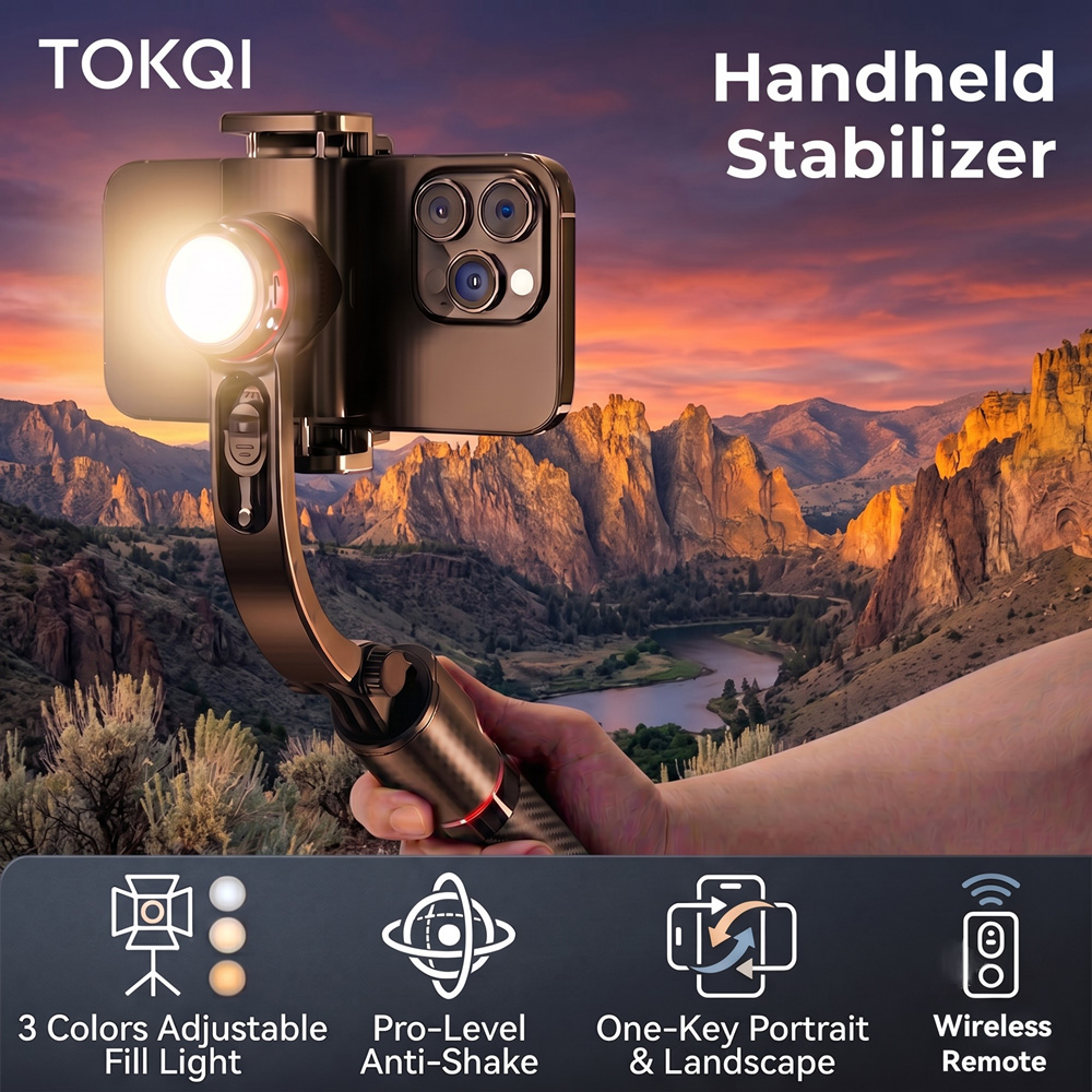 Auto Tracking Tripod - جهاز تثبيت TOKQI مضاد للاهتزاز، مصنوع