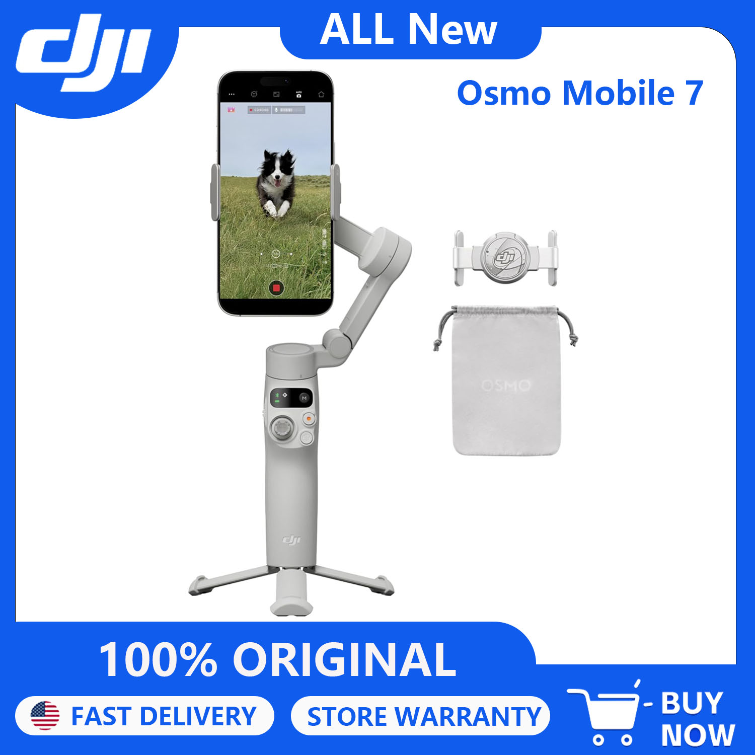 مثبت جيمبال DJI Osmo Mobile 7  - مراجعة Auto Tracking Tripod وسعره