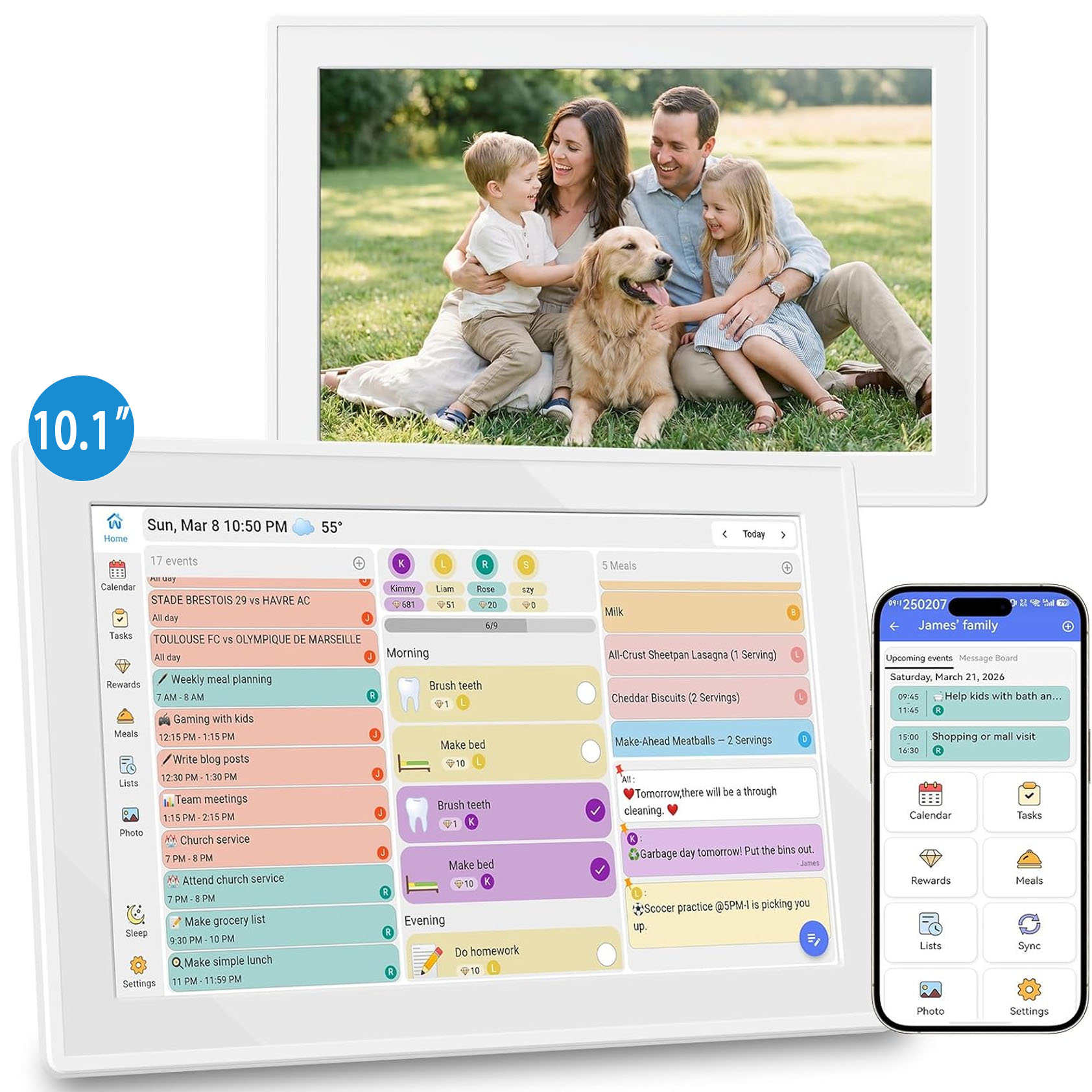 تقويم عائلي رقمي بشاشة لمس ذكي - مراجعة Digital Photo Frame Wifi وسعره