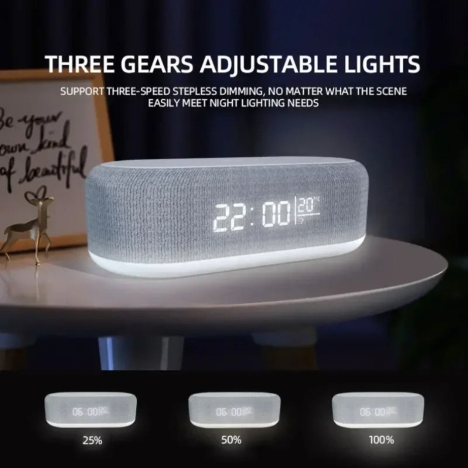 شاحن لاسلكي مع منبه للهاتف ومص - مراجعة Digital Alarm Clock وسعره