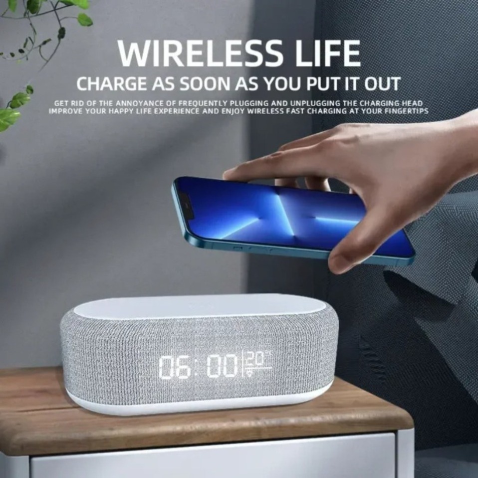 شاحن لاسلكي مع منبه للهاتف ومص - مراجعة Digital Alarm Clock وسعره