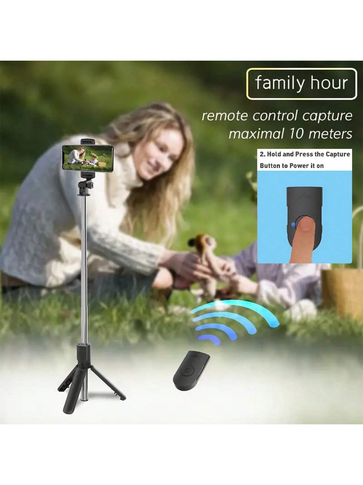 1 قطعة عصا سيلفي لاسلكية مع حا - مراجعة Auto Tracking Tripod وسعره